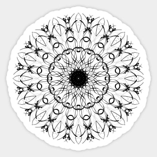 Black Ink Lace Mandala Sticker